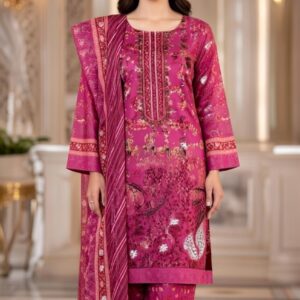 khaddar printed short shirt (3 psc dress)