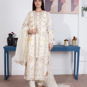 embroidered cotton 3 piece stitched summer collection