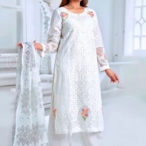 embroidered 3 piece cotton suit stitched summer collection