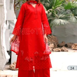 embroidered 3 piece cotton suit stitched summer collection