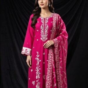 embroidered cotton 3 piece set stitched summer collection