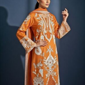 embroidered cotton lawn 3 piece set stitched summer collection