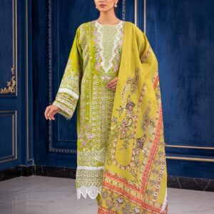 embroidered cotton 3 piece set stitched summer collection
