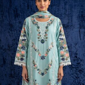 embroidered cotton lawn 3 piece set stitched summer outfits