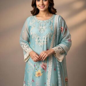 embroidered cotton 3 piece suit stitched summer collection