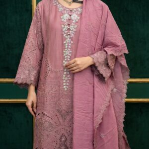 embroidered cotton lawn 3 piece set stitched summer collection