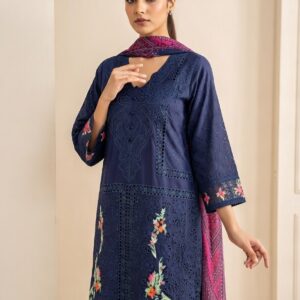 embroidered cotton lawn 3 piece set stitched summer collection